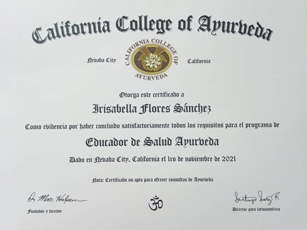 Educadora de Salud Ayurveda